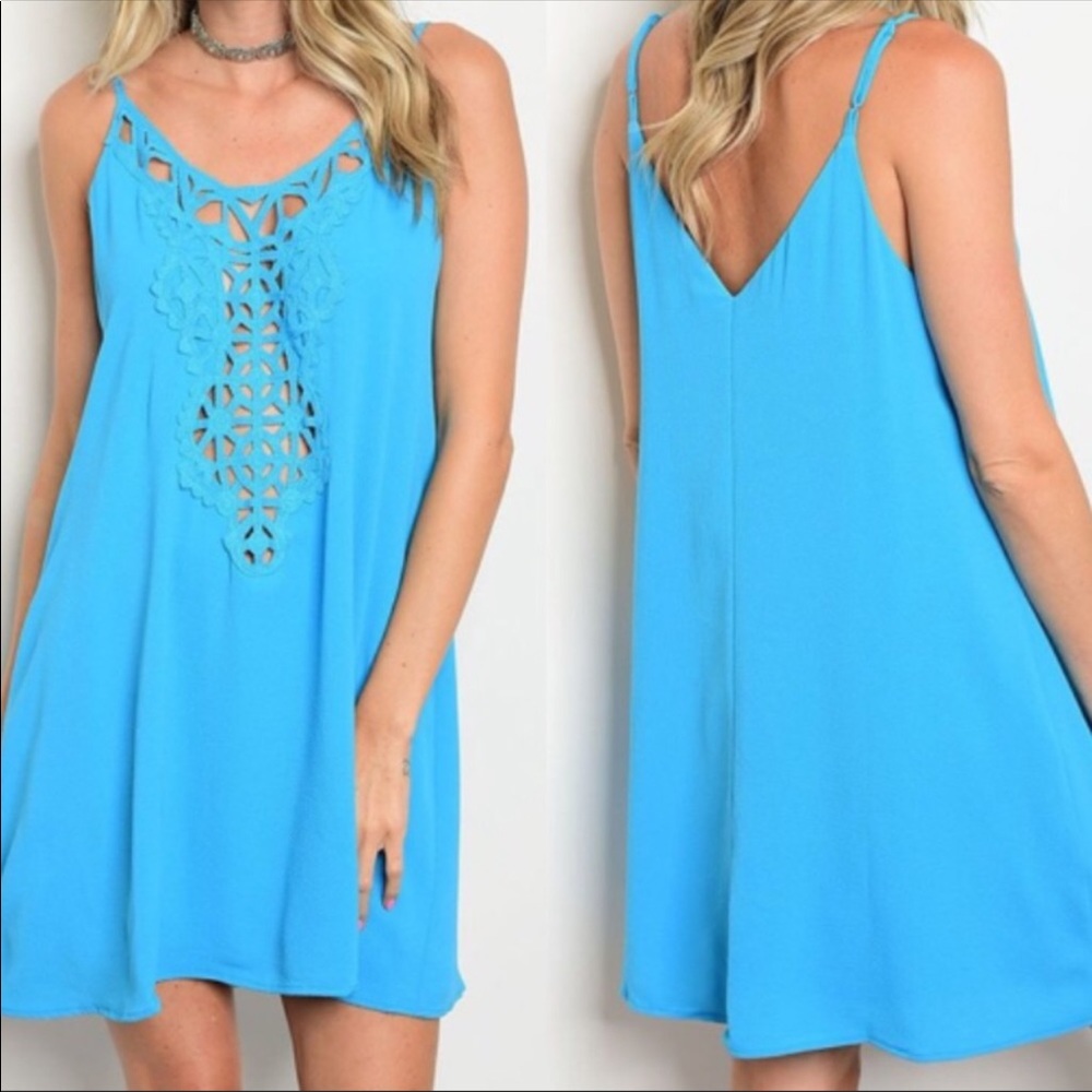 Crochet cut out flow dress